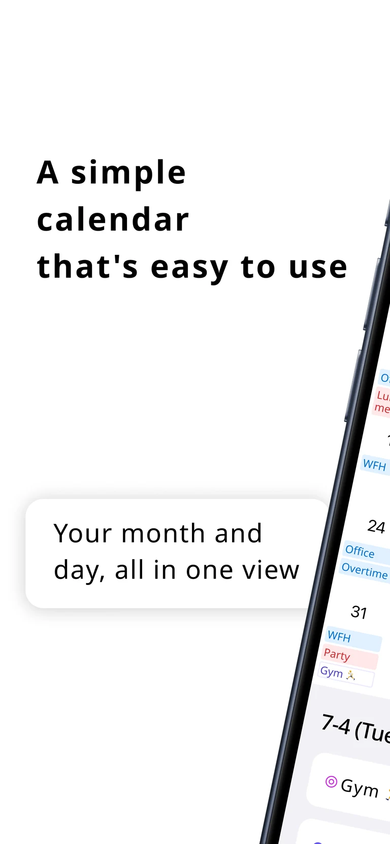 Month view screen