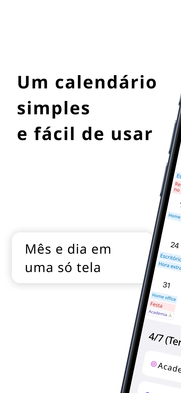 Tela da visualização mensal