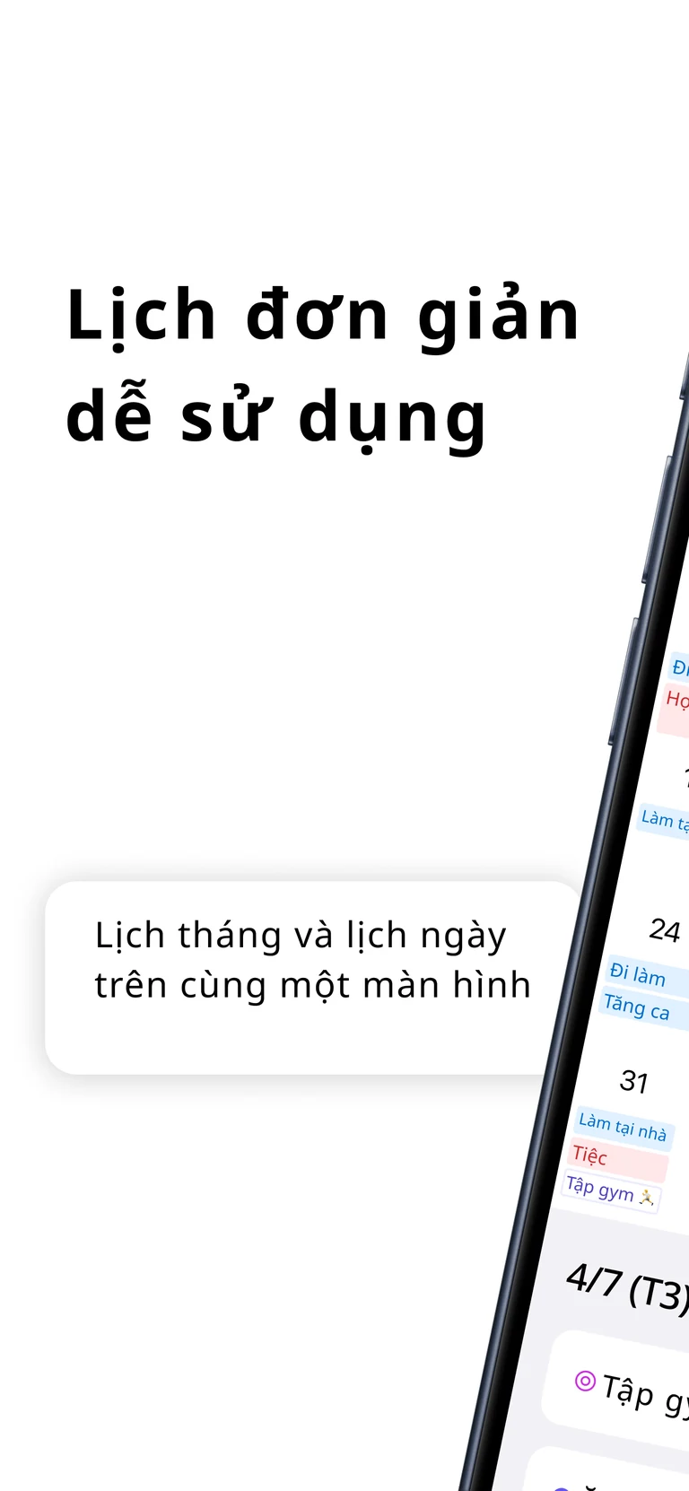 Màn hình xem tháng